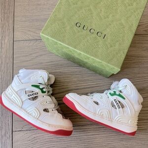 GUCCI 🤍🤎 Limited Edition High Top Zip Up Kids Sneakers